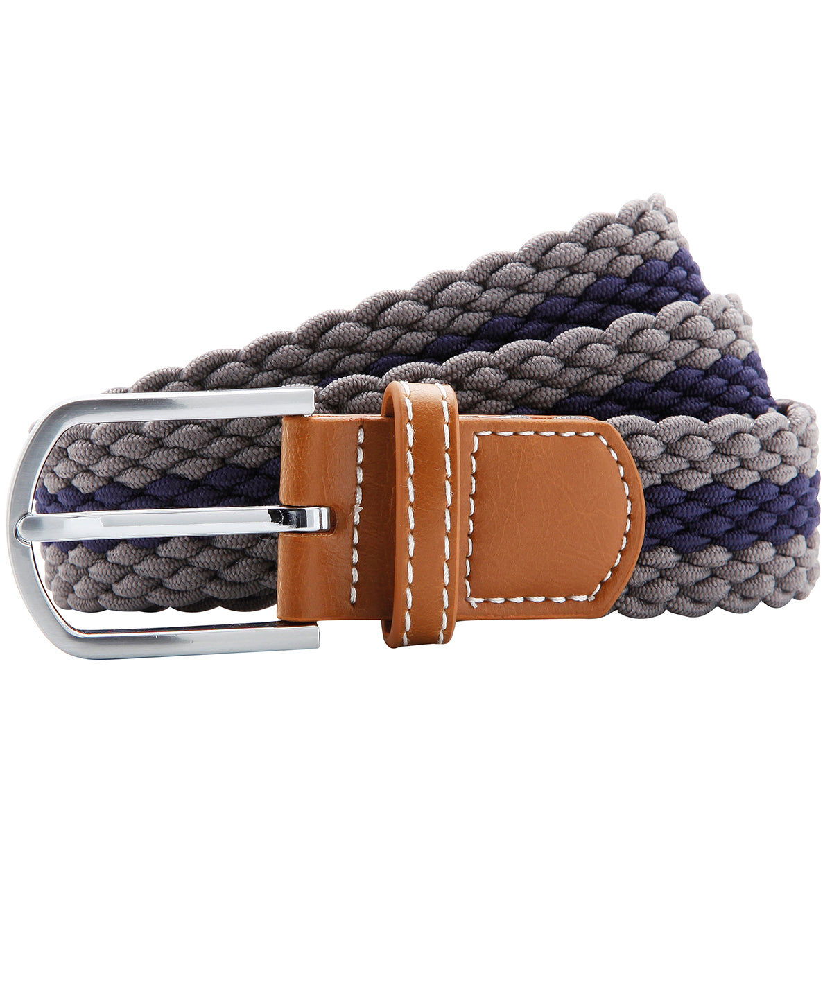 Ceinture stretch tressée à rayures bicolores