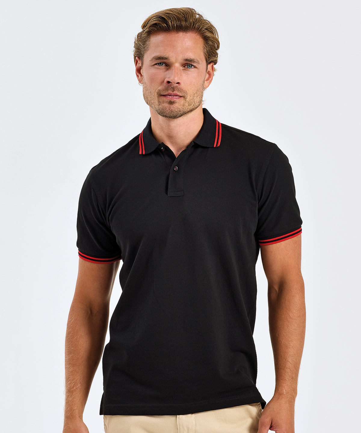 Polo passepoilé coupe classique homme - col contrasté