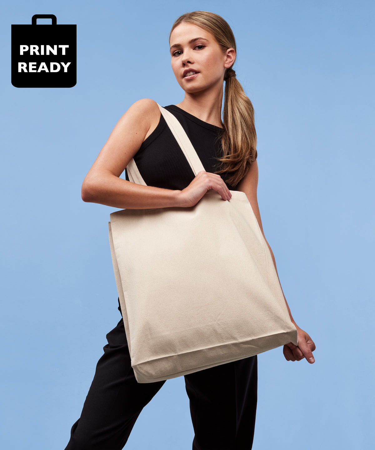 Grand cabas en toile recyclée premium