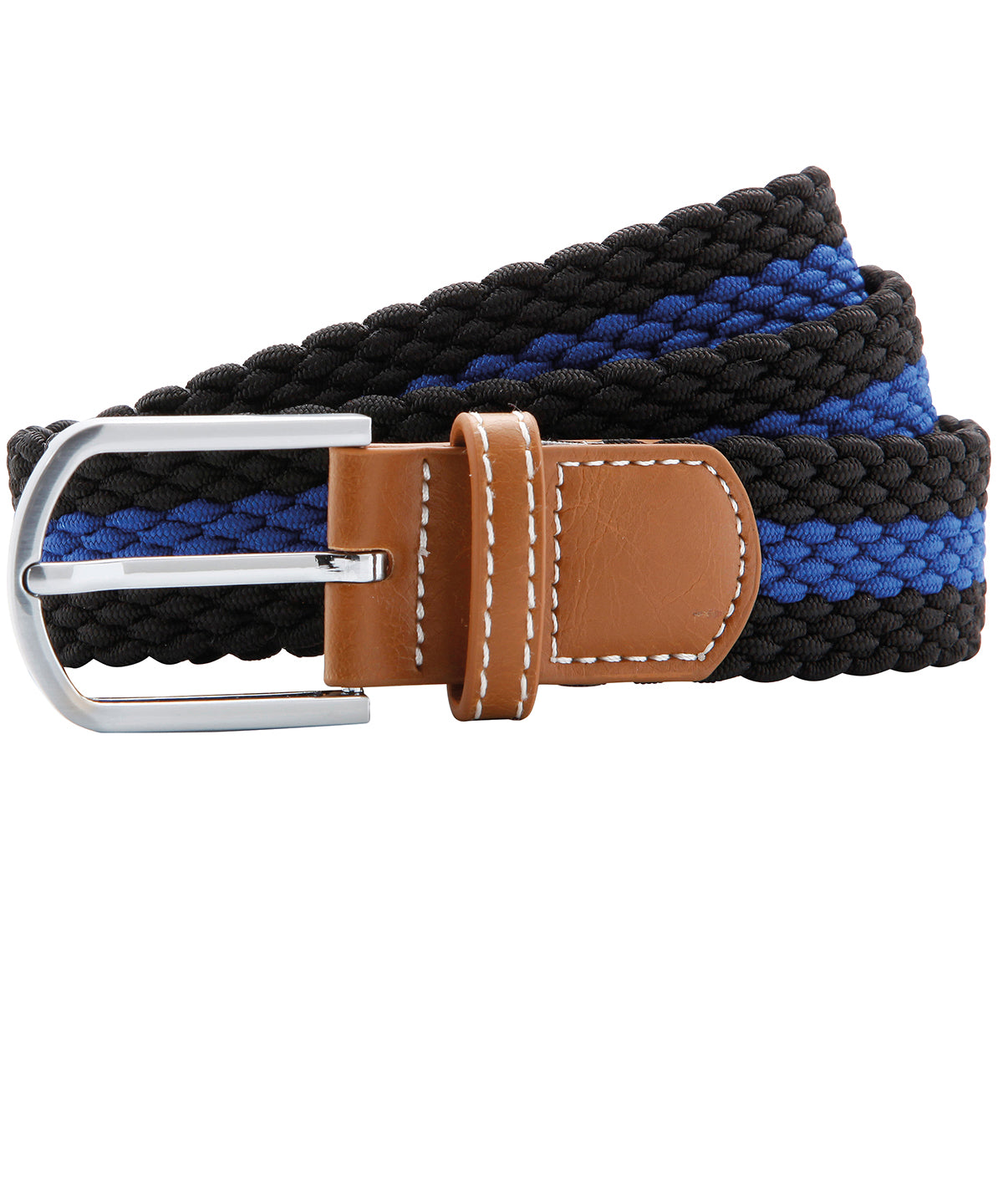 Ceinture stretch tressée à rayures bicolores