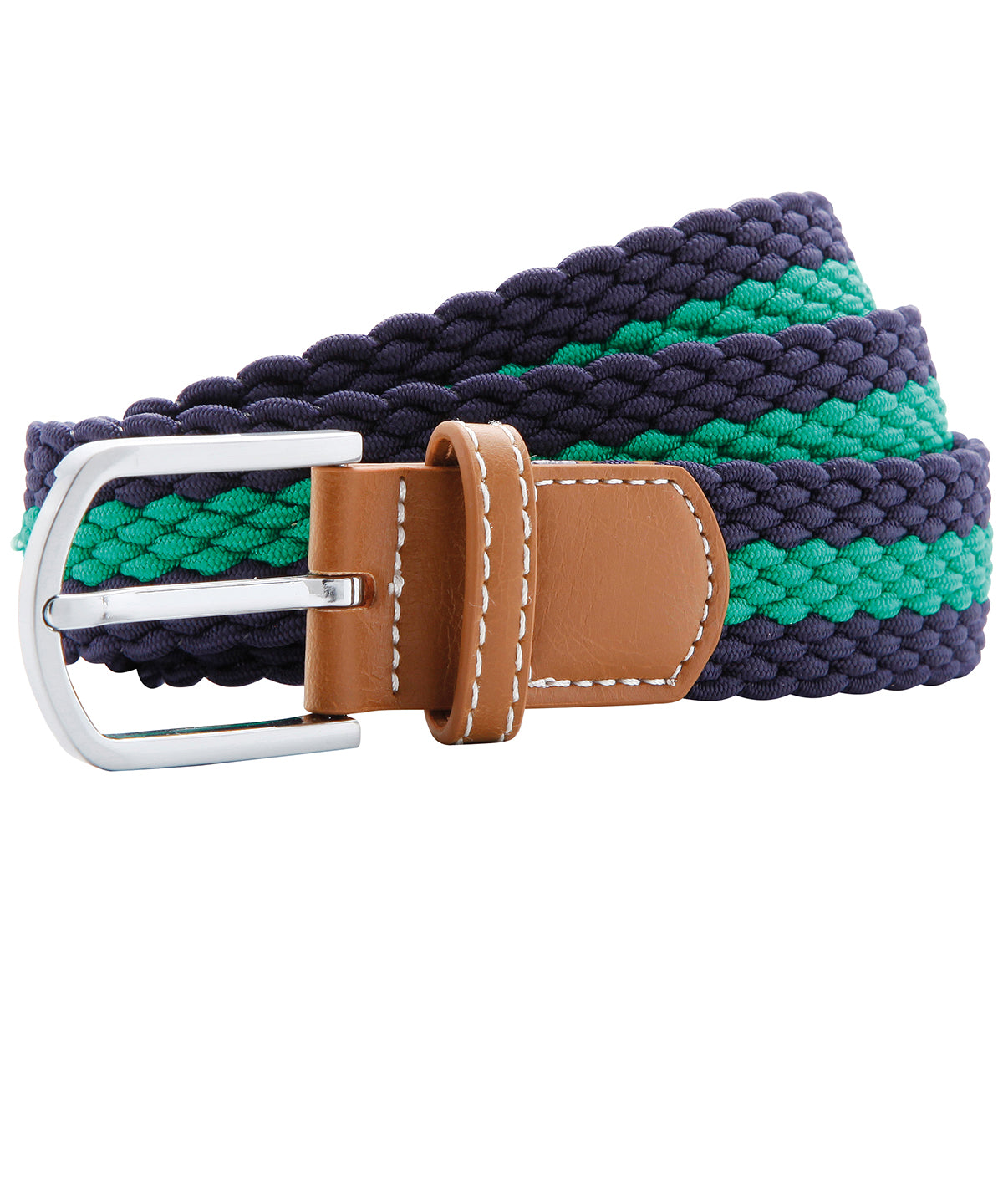 Ceinture stretch tressée à rayures bicolores
