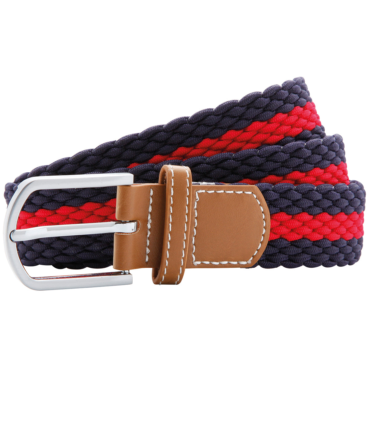 Ceinture stretch tressée à rayures bicolores