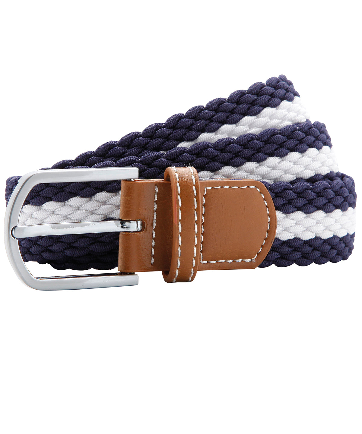 Ceinture stretch tressée à rayures bicolores