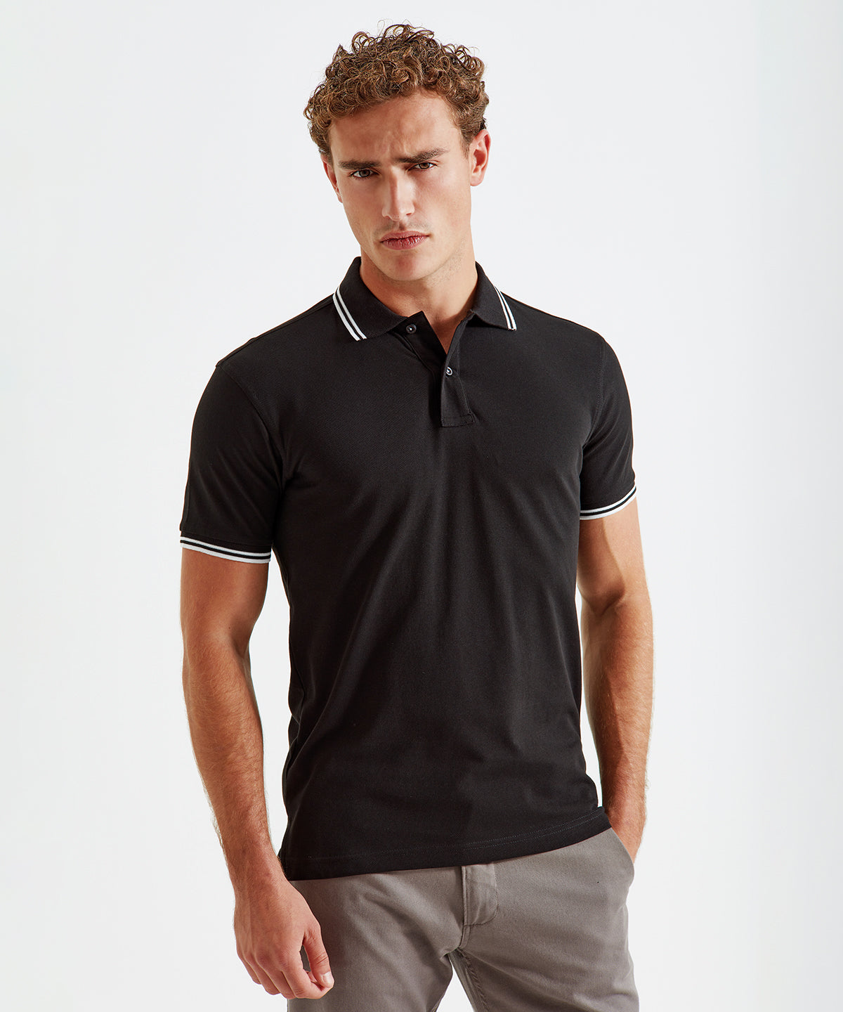 Polo passepoilé coupe classique homme - col contrasté