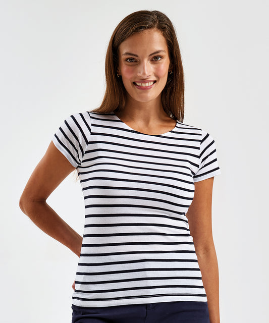 T-shirt marinière « coastal » femme à manches courtes