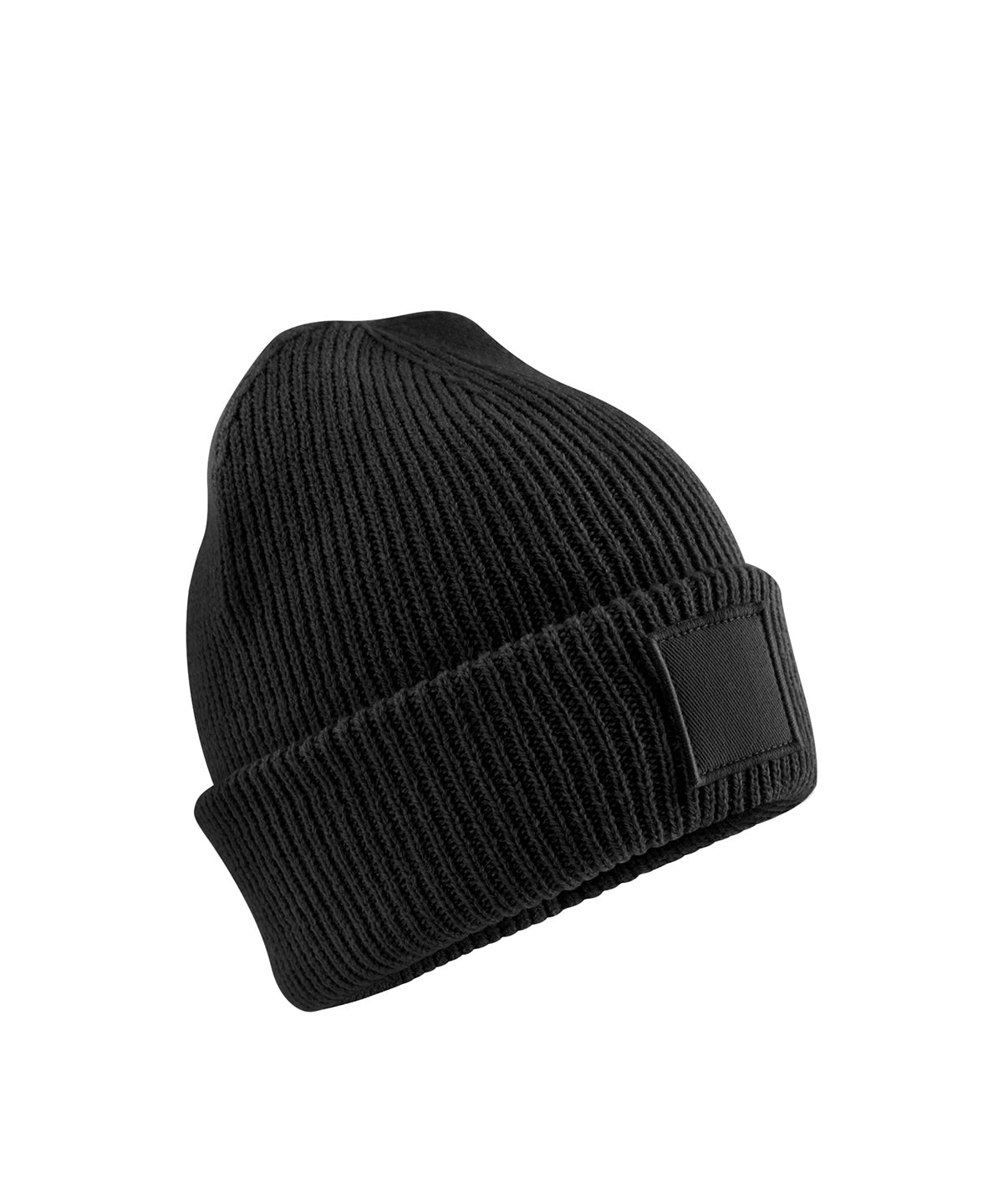 Bonnet enfant à large revers et écusson ton sur ton