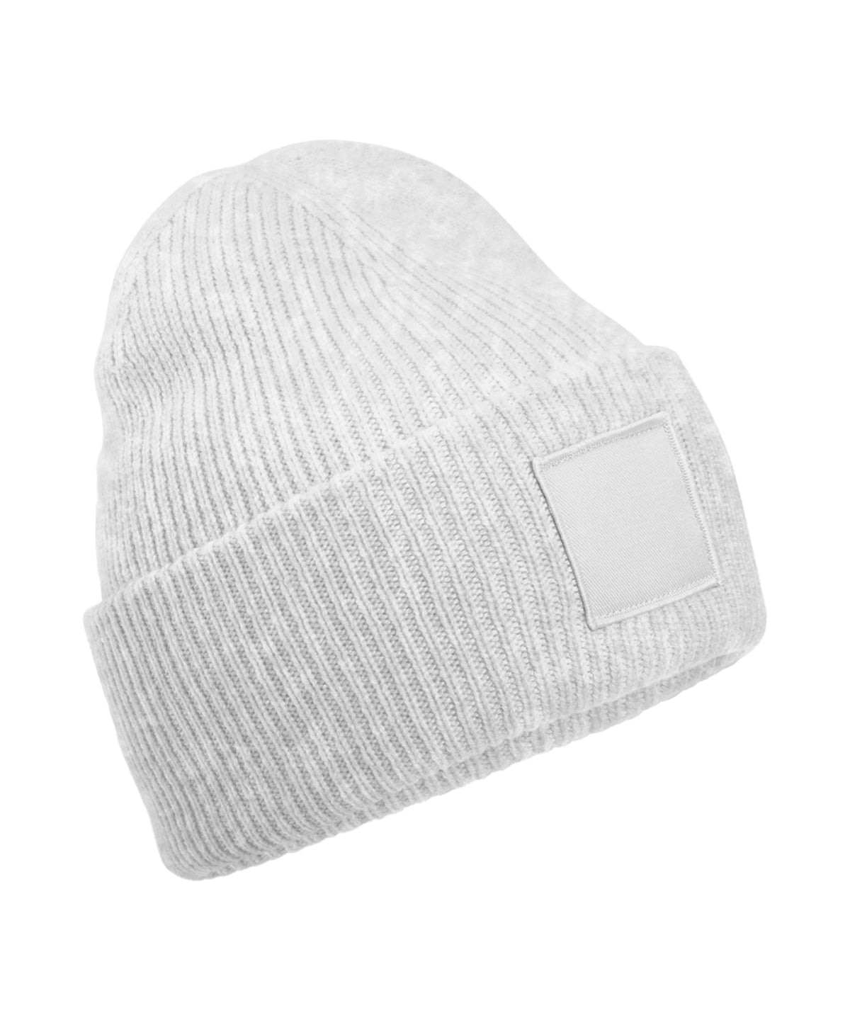 Bonnet à large revers avec patch ton sur ton