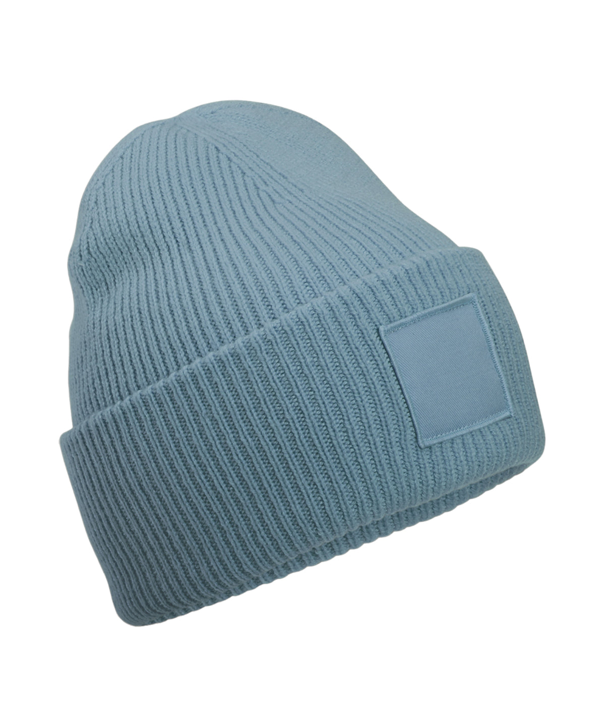 Bonnet à large revers avec patch ton sur ton