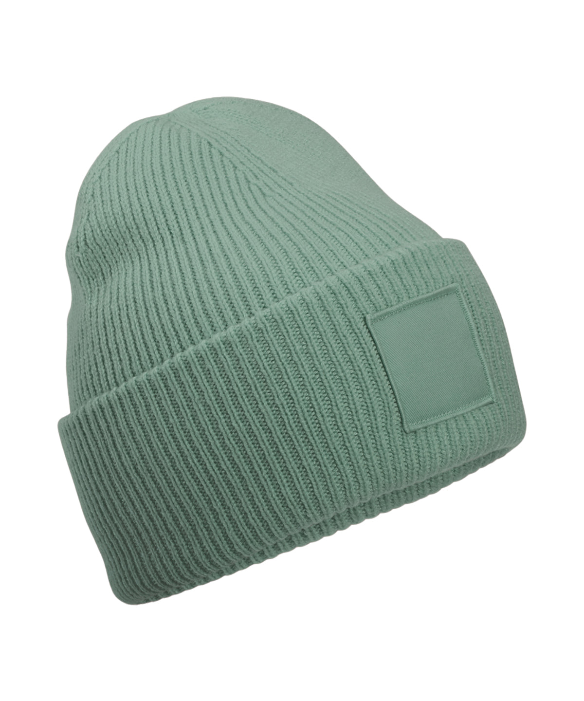 Bonnet à large revers avec patch ton sur ton