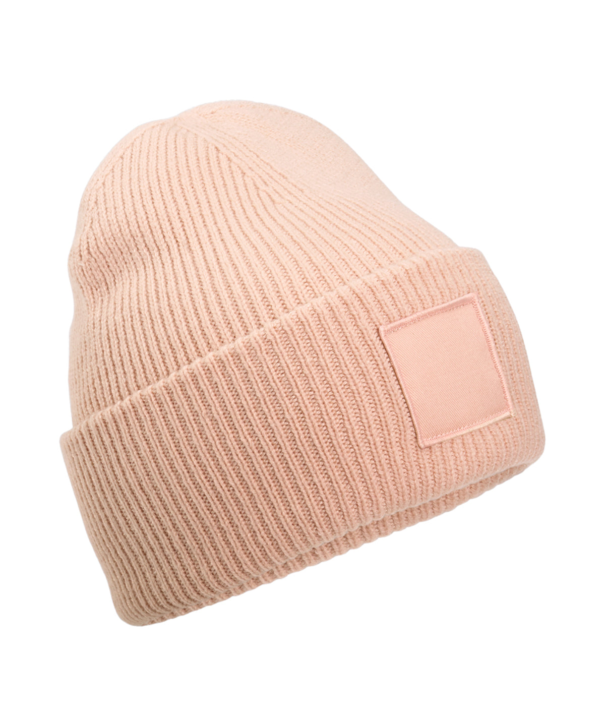 Bonnet à large revers avec patch ton sur ton