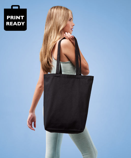 Cabas en toile recyclée premium « à fond plat »