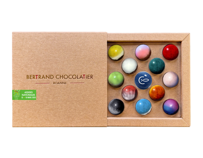Boite Dôme Bertrand Chocolatier logo EDC