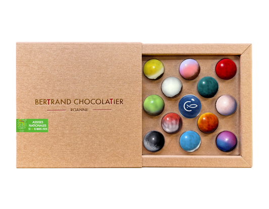 Boite Dôme Bertrand Chocolatier logo EDC
