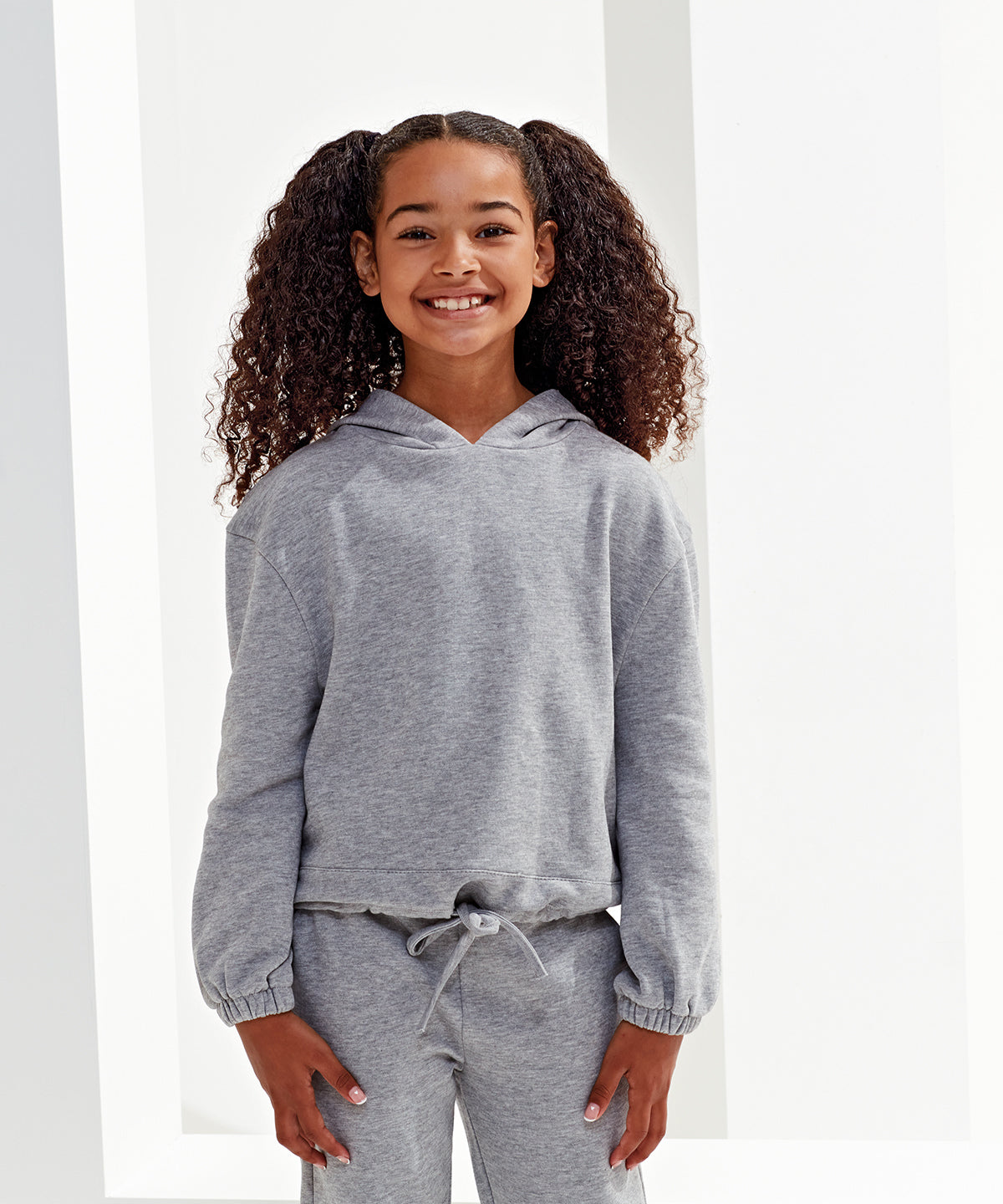 Sweat à capuche crop-top oversize en tissu recyclé TriDri® enfant