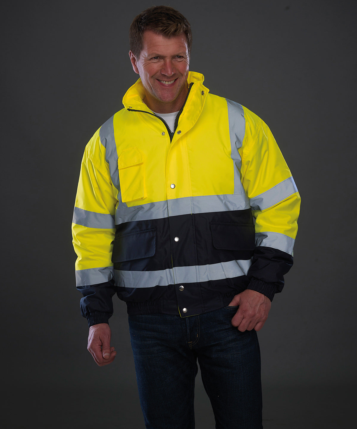 Blouson d'aviateur bicolore de haute visibilité (HVJ269)